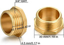 3/4" GHT Male Brass Pipe Plug Outer Garden Hose Male Threaded End Cap Plug Garden Irrigation Pipe Fittings Water Tubing Stopper （3 PCS） by GreenHaven Gardens