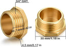 3/4" GHT Male Brass Pipe Plug Outer Garden Hose Male Threaded End Cap Plug Garden Irrigation Pipe Fittings Water Tubing Stopper （6 PCS） by GreenHaven Gardens
