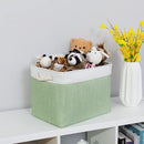 Bidtakay Baskets Fabric Closet Organizer Set of 2 Green Collapsible Storage Bins with Handles 16x12x12 in Large Decorative Tall Baskets for Shelves Nursery Baby Toys Storage Living Room Decor by TinyTreasures Baby Boutique