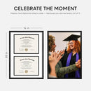 Homeforia 14x20 Double Diploma Frame, High End Oak 14 x 20 Black Wood Certificate Frames with Mat for Two 8.5x11 Diplomas, 20x14 Wooden Dual Award Graduation Frames, Tempered Glass, Wall Kit, Set of 1 by CozyNest Decor