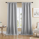 Joydeco Faux Linen Blackout Curtains for Bedroom,Light Grey Blackout Curtains 120 inches long,100% Blackout Solid Thermal Insulated Window Drapes Luxury Decor for Living Room（W52xL120 Inch,Light Grey） by TinyTreasures Baby Boutique