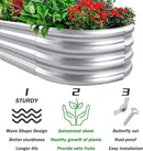Galvanized Raised Garden Beds, 4x2x1ft Outdoor Raised Garden Boxes, Oval Large Bottomless Metal Elevated Garden Bed Planter Box for Vegetables, Fruits, Flower by GreenHaven Gardens