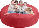 7FT Bean Bag Chair, Large Bean Bag Chairs with Memory Foam Filled, Fluffy Beanbag Sofa with Dutch Velvet Cover, Round BeanBag Chairs for Living Room, Playroom - Red by TinyTreasures Baby Boutique