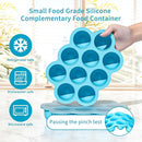 10 Cavities 2 OZ Portions Silicone Baby Food Freezer Tray with Lid, Baby Food Storage Containers,For freezing and storing Breast Milk,ice cube,Fruit Purees,leftovers(Blue) by TinyTreasures Baby Boutique