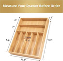Silverware Organizer Kitchen Drawer Organizer Utensil Organizer Bamboo Silverware Holder Cutlery Organizer in Drawer Flatware Organizer Tray(7 slots, Natural by CozyNest Decor