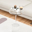 Acrylic End Table, Modern Minimalist Acrylic Side Tables, Clear Side Table for Living Room, Bedroom, Office, Drink Table (12" D x 12" W x 21" H, Transparent) by CozyNest Decor