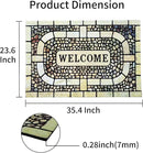 Door Mat Welcome Mat, Heavy Duty Door Mat 23.6 x 35.4 Inch Front Door Mat Rug Doormat for Outdoor Entrance Home Non-Slip Rubber Rug for Front Door, Outside, Entryway, Patio (Yellow Welcome) by CozyNest Decor