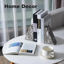 Marble Bookends for Heavy Books, Decorative Bookends for Shelves, Durable and Heavy-Duty Book End for Hardback Book & CDS, Unique Book Stopper & Holder, Gris Lido, Set of 2 by CozyNest Decor