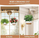 3 Pack Hanging Planters for Indoor Plants, 10 + 10 + 8 Inch Self-Watering Hanging Plant Pot, Macrame Plant Hanger with Pot, Ceiling Hooks, Removable Saucer and Drainage Holes for Garden Home - White by GreenHaven Gardens