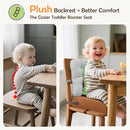 Booster Seat for Kitchen Chair with Comfy Backrest and Adjustable Safety Buckles,Non-Slip Kid Toddler Booster Seat for Dining Table,Portable PU Travel Baby Booster Increasing Cushion Chair by TinyTreasures Baby Boutique