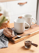 Kanwone Coffee Mugs 16oz, Stoneware Mugs Set, Ceramic Coffee Cups with Handle for Latte, Hot Tea, Cappuccino, Cocoa, Housewarming Wedding Gift, Microwave and Dishwasher Safe, Set of 6, Neutral White by CozyNest Decor