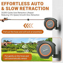 Ruvup Retractable Garden Hose Reel, 5/8in x 100ft Water Hose Reel with Metal Bracket, UV Resistant Automatic Hose Reel Wall Mount for Outside, Slow Retraction Any Length Lock 10 Spray Nozzle by GreenHaven Gardens