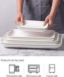 DELLING Large Serving Platter Set 16/14/12inch Large Serving Tray - Rectangular White Serving Trays for Party, Sushi, Oven Safe Dinnerware Set of 3, White by CozyNest Decor