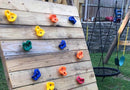25 Pcs Colourful Pig Nose Shape Rock Climbing Holds with Blue & Green Auxiliary Handles, Indoor Outdoor Playground Wooden Play Set Build Exercise Toy Accessory - Mounting Hardware Kit Included by TinyTreasures Baby Boutique