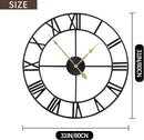 LEIKE 80CM Extra Large Wall Clock - 31" Oversize Modern Black Metal Roman Numeral Nearly Silent Little Ticking Battery Operated Wall Clocks for Living Room, Kitchen,Bedroom Farmhouse Home Decor by CozyNest Decor