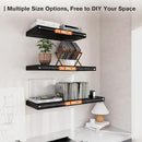 Floating Shelf, Set of 2 Wall Shelf, 30 in W x 12.75 in D x 2 in H Wooden Floating Wall Shelf with Invisible Brackets for Living Room/Bedroom/Bathroom/Kitchen Storage and Decor, Black Wood by CozyNest Decor