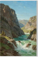 Natural mountain stream scenery poster suitable for bedroom beautiful blue sky flowing river scenery suitable for living room dormitory office by CozyNest Decor