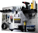 Wall Control Pegboard Organizer 4 ft. Metal Pegboard Standard Tool Storage Kit with Galvanized Toolboard and Black Accessories by GreenHaven Gardens
