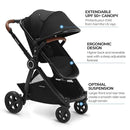 Mompush Ultimate2 Baby Stroller, Premium Convertible Full-Size Stroller for Toddler, Reversible Seat with One Hand Recline Adjustment, Car Seat Adapter Included by TinyTreasures Baby Boutique