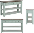 Farmhouse Wood Entryway Console Table 48-Inch Modern Sofa Entry Table with Drawers and Storage Shelves for Entrance Living Room (Green) by CozyNest Decor