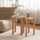 Stackable Stools Set of 4,4-in-1 Wood Stool,Round Wooden Stools with Anti-Slip Foot Pads for Kitchen,Bedroom,Living Room,Bar,No Assembly Required Durable and Space-Saving Design,18 inch (Natural) by CozyNest Decor