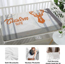 Custom Nursery Crib Bedding Set: Personalized Name 4 Piece Orange Sika Deer Design Baby Crib Sets for Baby Girls - Toddler Double Layer Blanket Set, Comfortable Crib Bed Sheets for Baby Toddlers by TinyTreasures Baby Boutique