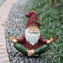 Garden Yoga Gnome Statue, Outdoor Gnomes Figurine with Solar Lights, Knome in Yoga Pose for Garden Decor, Elf Sculptures and Statues for Patio Lawn Yard by CozyNest Decor