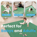 1.3" Thick Baby Play Mat for Floor, 28x72 Foam Tummy Time Mat, Padded Support Soft Plush Bedside Rugs for Infant Kids Toddler Crawling Kick Activity (Emerald) by TinyTreasures Baby Boutique