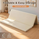Foam Baby Play Mat: PU Leather Waterproof Kids Playmat - Trifold Floor Mat - Large Play Mat for Playpen Thick Pad Fodable Mattress Soft Toddler Mattress Infant Cushion for Preschool (Beige) by TinyTreasures Baby Boutique