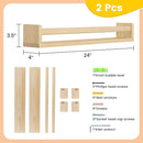 Fun Memories Nursery Book Shelves, 24Inch Floating Shelf for Wall, Wall Bookshelf for Kids Solid Wood Wall Mounted Shelves for Books,Toys and Decor Storage, Set of 2 by TinyTreasures Baby Boutique
