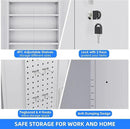 73" H Metal Garage Storage Cabinet with Wheels & Pegboard,Rolling Tool Cabinet with 2 Doors and 4 Shelves for Garage,Home,Office,Warehouse,Workshop, Required-Assembly,White by GreenHaven Gardens