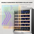 Tylza 24 Inch Wine Cooler Refrigerator, 51 Bottle Built-in or Freestanding, 24'' Fridge with Stainless Steel & Double Layer Tempered Glass Door and Temperature Memory Function by CozyNest Decor
