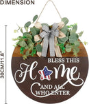 Interchangeable Seasonal Welcome Sign for Front Door, Rustic Round Wood Wreath Wall Hanging Decorations, for Spring Summer Fall Winter All Holiday Halloween Christmas Farmhouse Outdoor Home Decor by CozyNest Decor