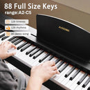 AODSK Beginner Digital Piano 88 Key Keyboard,Full-size Electric Piano for Beginners,with Sheet Music Stand,Pedal,Power Adapter,Headphone Mode,USB-MIDI,Piano Lessons,Black,-Comes with headphones by TinyTreasures Baby Boutique