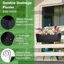 OGIMA 16-Inch Railing Planter Box, 3 Pack Large Hanging Planters for Outdoor Plants with Adjustable Wide Hooks for 2.7'' Railings - Balcony Planters Railing Hanging for Deck, Fence & Patio Decor by GreenHaven Gardens