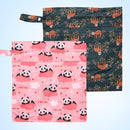 2pcs Cloth Diaper Wet Dry Bags, Waterproof Reusable Wet Bag with 2 Zipper Pockets & Handle, Washable Laundry Bags for Baby Adult Clothes Travel Beach Pool Daycare Yoga Gym Exercise Swimsuits, by TinyTreasures Baby Boutique