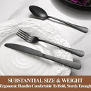 40 Pcs Black Silverware Set for 8 with Hammered Design, Food Grade Stainless Steel Flatware Set, Eating Utensils Sets Include Fork/Knife/Spoon, Cutlery Set, Dishwasher Safe
