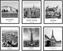 ELEVENSPACE Black And White Wall Art Decor,New York, London, Tokyo, Paris, Eiffel Tower Wall Decor Art,Modern Boho Wall Art for Living Room Bedroom Prints Poster,8x10 Inch Set of 6,Unframed by CozyNest Decor