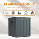 51 Gallon Resin Deck Box, Outdoor Storage Box Waterproof for Patio, Garden, Pool, and Deck, Storage Solution for Cushions, Tools, Delivery Packages, Grey by GreenHaven Gardens