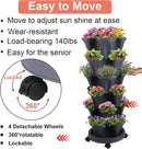 Vertical Planter 6 Tier Stackable Planters Garden Planters Strawberry Herb Flower and Vegetable Planter Indoor Outdoor Gardening Pots with Removable Wheels and Tools by CozyNest Decor