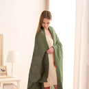 CozeCube Check Knit Throw Blanket, Olive Green Checkered Throw for Couch, Decorative Christmas Soft Cozy Warm Knitted Blanket for Bed Sofa Living Room, 60"X80" by CozyNest Decor