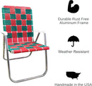 Lawn Chair USA Folding Aluminum Outdoor Patio Lawn Chair | Heavy-Duty Webbed Chairs for Camping, Sports, Beach, Yard & Tailgating | Lightweight Portable | Classic - Christmas Theme