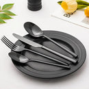 KINGSTONE Black Silverware Set, 20-Piece Forged Flatware Set Cutlery Set Premium Stainless Steel, Service for 4, for Kitchen, Home, Wedding, Party, Mirror Polished and Dishwasher Safe by CozyNest Decor