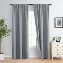 XWZO 100% Blackout Curtains 84 Inches Long with Tiebacks- Privacy Protection & Noise Blocking Window Draperies Rod Pocket with Black Liner for Bedroom/Living Room, Grey, W42 x L84, Set of 2 by TinyTreasures Baby Boutique