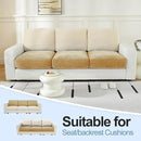 Couch Cushion Covers Individual Large Super Stretch Chenille (Softer Version) Sofa Cushion Covers, Armrest Cover Couch Slipcovers Furniture Protector (2PC, Khaki) by CozyNest Decor