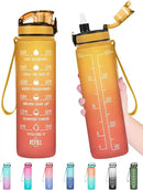 Enerbone Water Bottle, Leakproof BPA & Toxic Free, Motivational Water Bottle with Times to Drink and Straw, Fitness Sports Water Bottle with Strap for Office, Gym, Outdoor Sports by CozyNest Decor