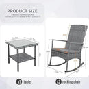Outdoor Rocking Chair 3 Pieces High-Backed Rocking Chair Patio Rocking Chairs Outdoor Table and Chairs Anti-Slip Cushions Dark Grey by GreenHaven Gardens
