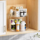 LAMU 2 Pack 10.6'' 2-Tier Lazy Susan Turntable Organizer Rotating Spice Rack Organization for Cabinet, Kitchen, Pantry, Countertop, Bathroom, Vanity, Makeup Organizer, Clear by CozyNest Decor