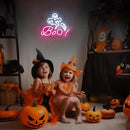 HRGXYUN Halloween Dimmable Ghost Neon Sign, Pink Boo Neon light for Wall Decor,Custom Neon Sign for Bar Club Ghost Room Decoration,5V USB Power 11.8 * 9.85in by CozyNest Decor