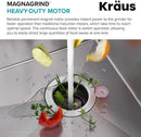KRAUS WasteGuard 3/4 HP Ultra-Quiet Garbage Disposal with Quick Connect, Kitchen Sink Drain Cover, Power Cord and Flange Included, KWD100-75MBL by CozyNest Decor